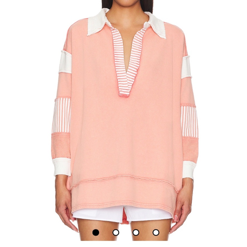 Free People Clean Prep Polo in Rosetta